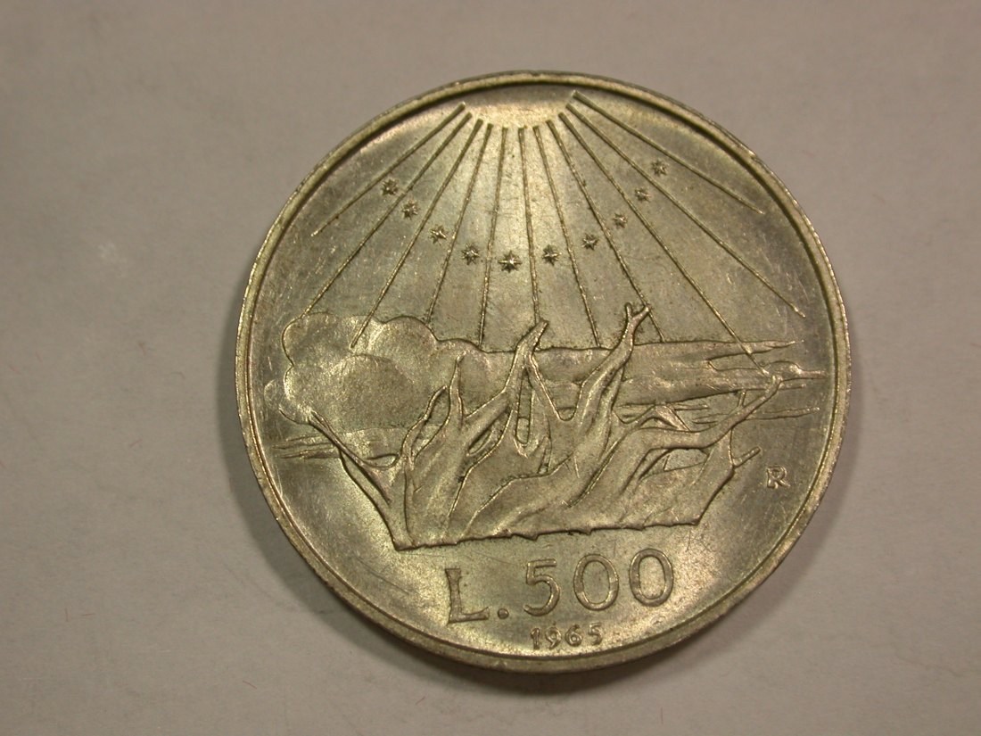  B21 Italien 500 Lire 1965 in f. UNC  Originalbilder   