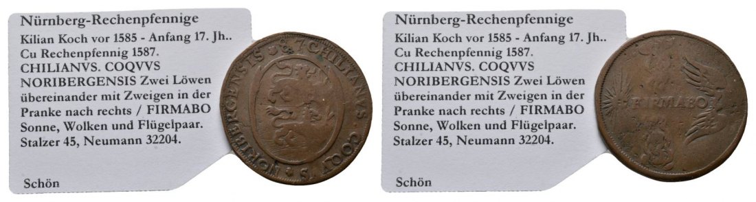  Nürnberg-Rechenpfennig, Cu Rechenpfennig 1587   