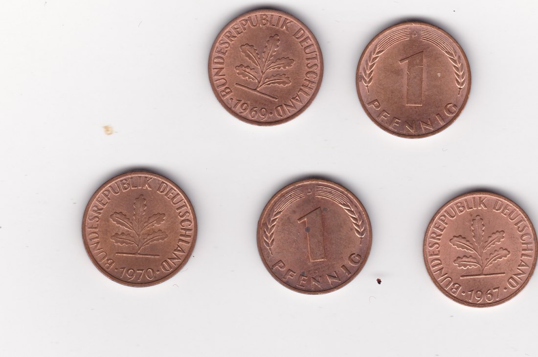  35 x 1 Pfennig BRD-Kursmünze 1950-1995   