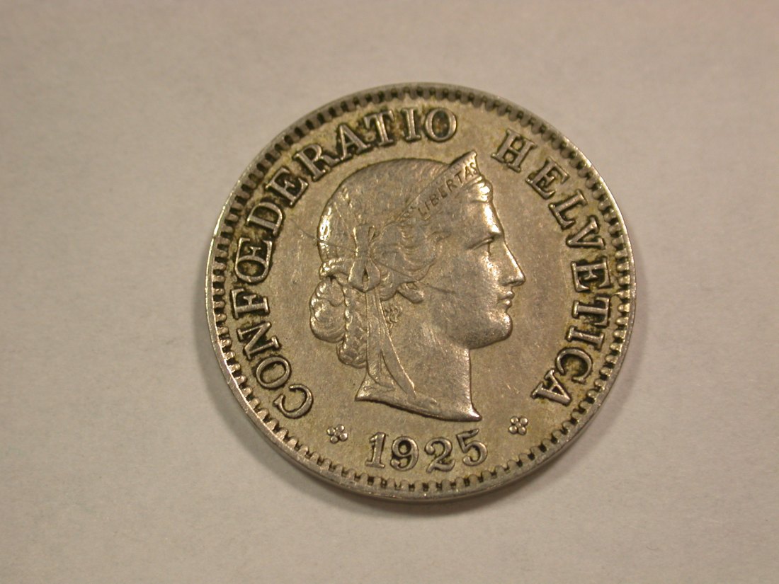 B22 Schweiz 5 Rappen 1925 in ss Originalbilder