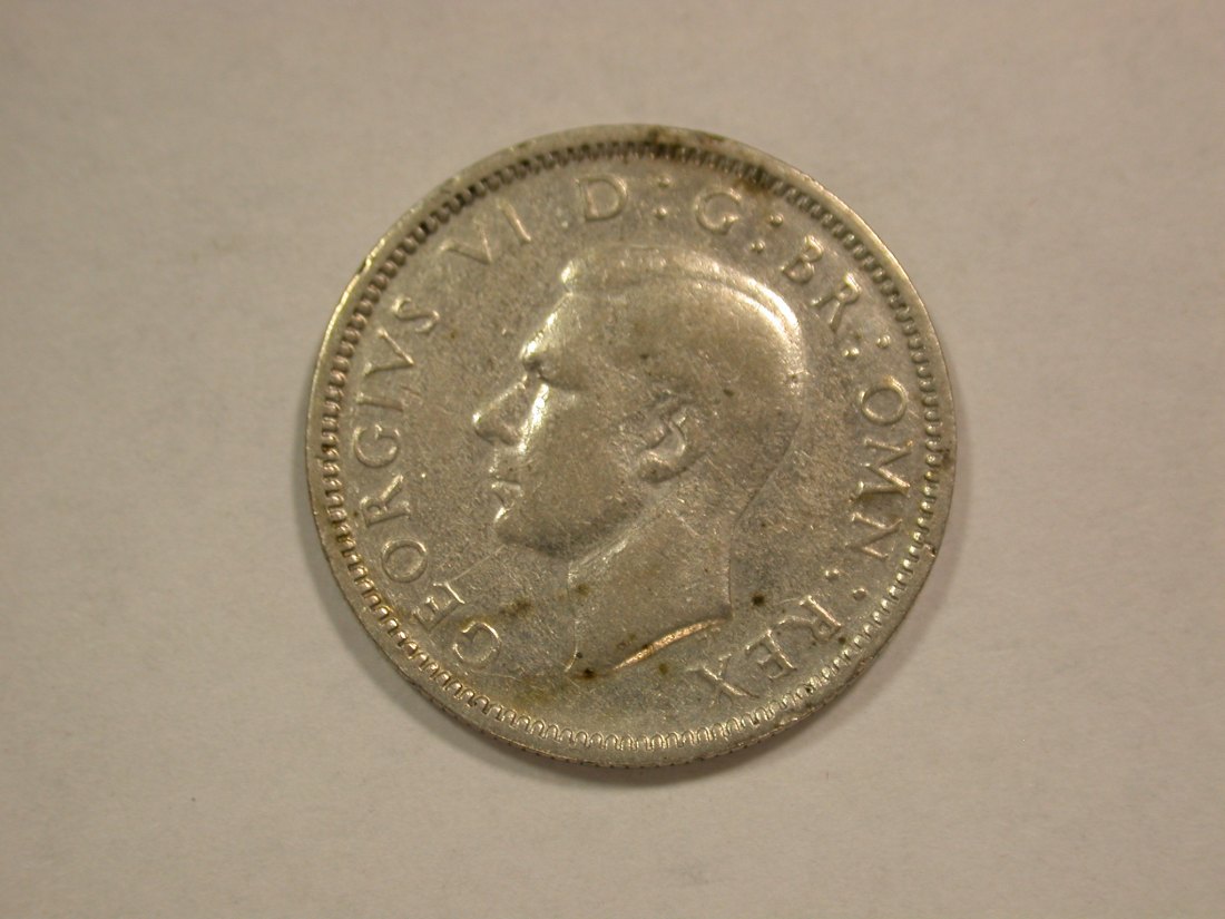  B22 Großbritannien 6 Pence 1943 in ss/ss+ Originalbilder   