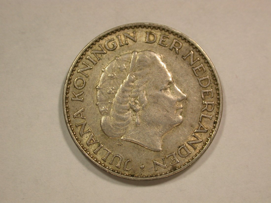  B22 Niederlande 1 Gulden 1957 Silber in f.vz Originalbilder   