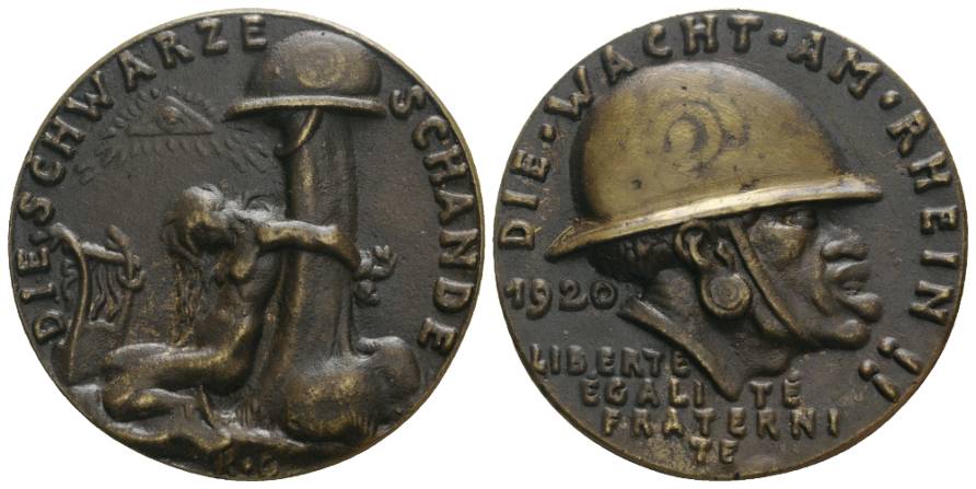  Deutschland, Bronzemedaille, 1920, Alter Guss; 57,23 g, Ø 55,66 mm   
