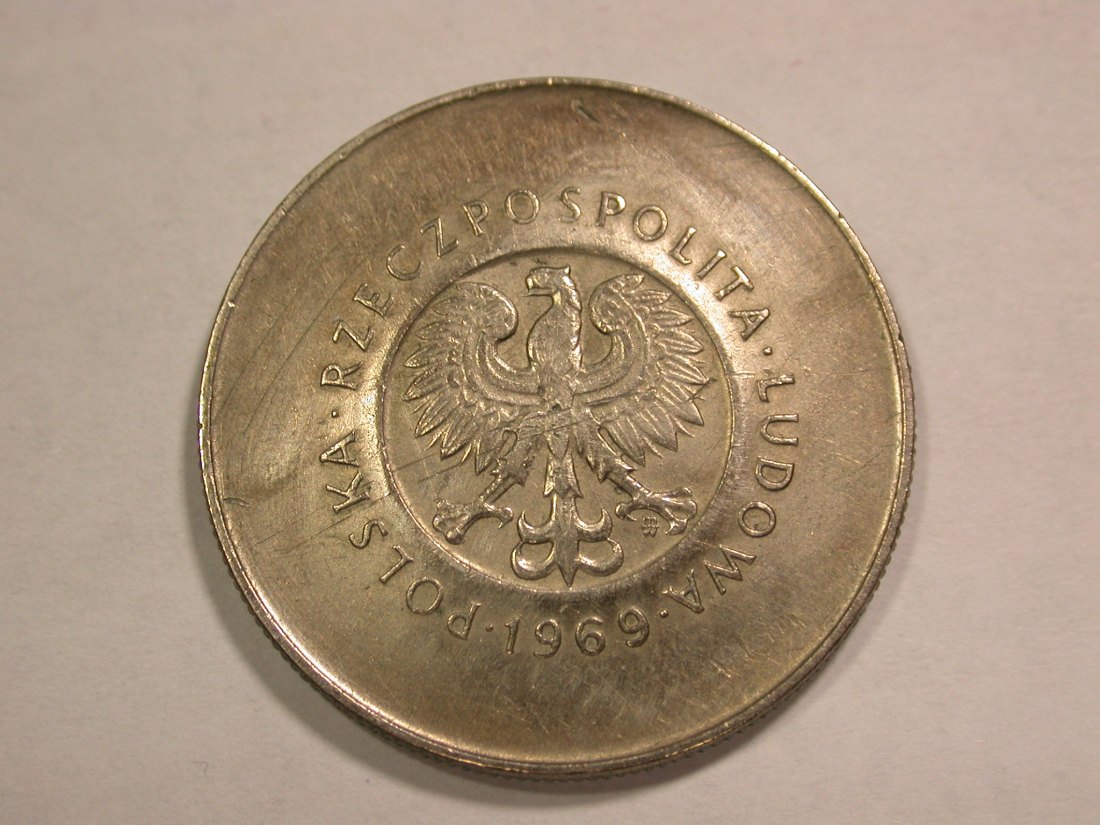  B23 Polen  10 Zloty 1969 in vz  Originalbilder   