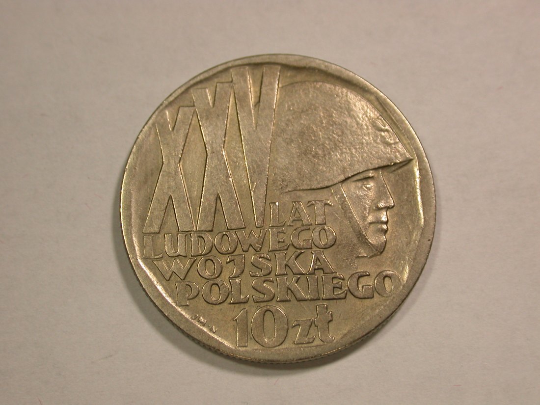 B23 Polen 10 Zloty 1968 Soldat in vz-st Originalbilder