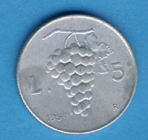  Italien 5 Lira 1950   