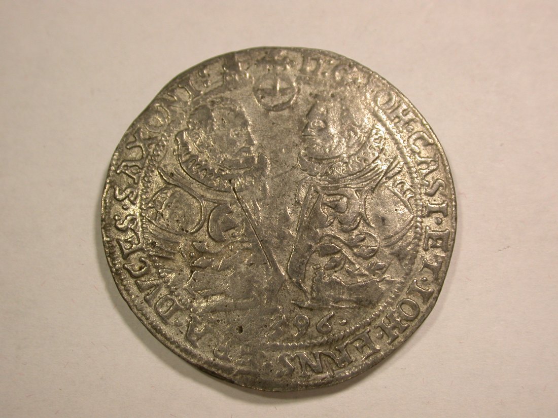 B24 Sachsen Taler 1596 Nachprägung im 1900 aus Zinn 24,27 Gramm Originalbilder