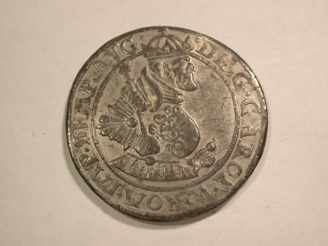 B24 Sachsen Taler 1551 Nachprägung um 1900 aus Zinn 29,44 Gramm Originalbilder