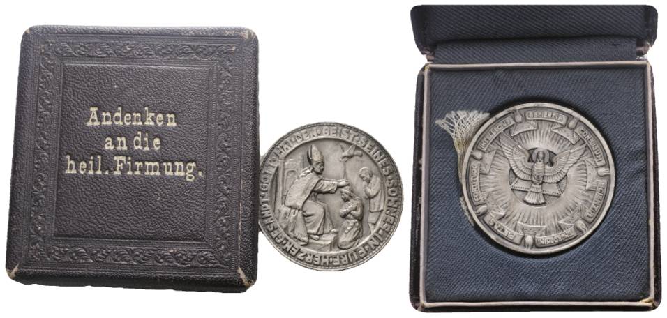  versilberte Medaille o.J.; 23,27 g; Ø 39,5 mm, mit Orig. Schachtel   