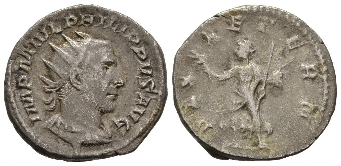 PEUS 8641 Kaiserliche Prägung Philippus I. Arabs, 244-249 Antoninian 244 Dunkle Tönung, Sehr schön