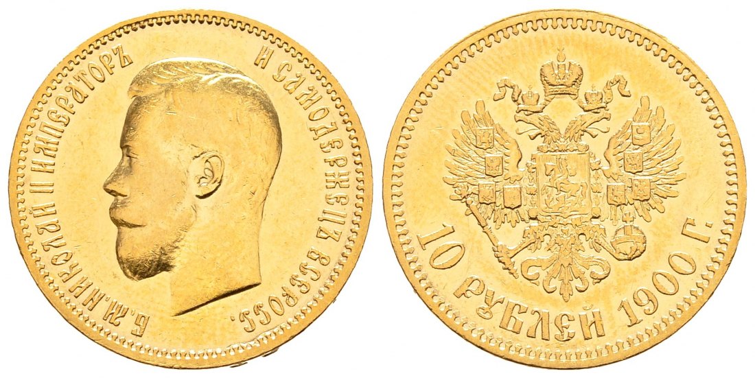 PEUS 8663 Russland 7,74 g Feingold. Zar Nikolaus II. (1894 - 1917) 10 Rubel GOLD 1900 ФЗ (FS) Sehr schön
