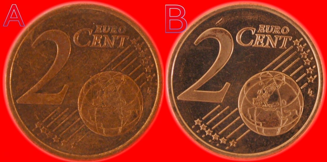  * TWO VARIETIES ★ CYPRUS 2 CENTS 2008 DIES A and B! MINT LUSTRE! LOW START ★ NO RESERVE!   