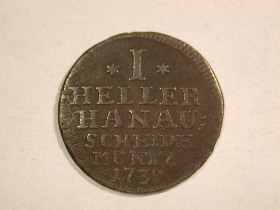 B25 Hanau Münzenberg 1 Heller 1739 in f.ss  Originalbilder   