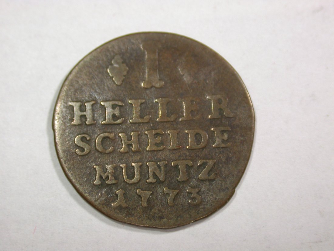 B25 Hanau Münzenberg 1 Heller 1773 in ss Originalbilder