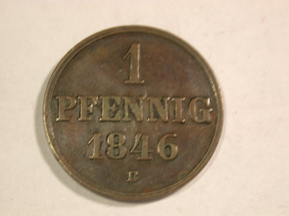  B25 Hannover 1 Pfennig 1846 in ss+  Originalbilder   