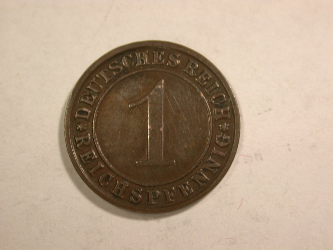  B25 Weimar 1 Reichs Pfennig 1930 D in ss+ Originalbilder   