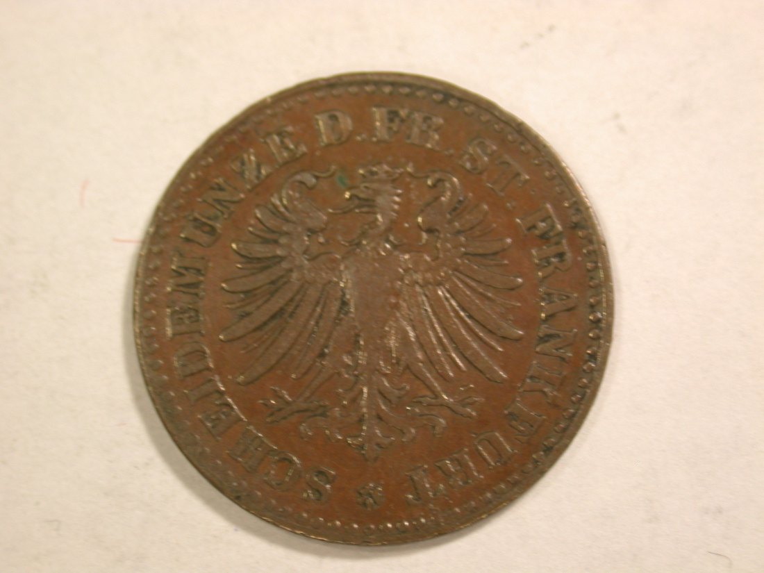  B25 Frankfurt  1 Heller 1863 in ss-vz Originalbilder   