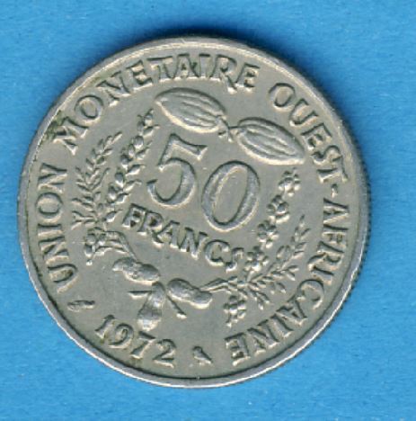  Westafrikanische Staaten Quest 50 Francs 1972   