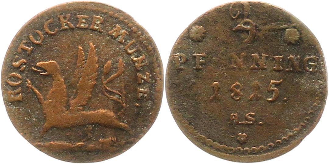 8902 Rostock 3 Pfennig 1815   