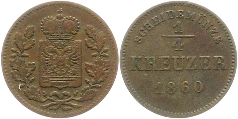  8922 Schwarzburg 1/4 Kreuzer 1860   