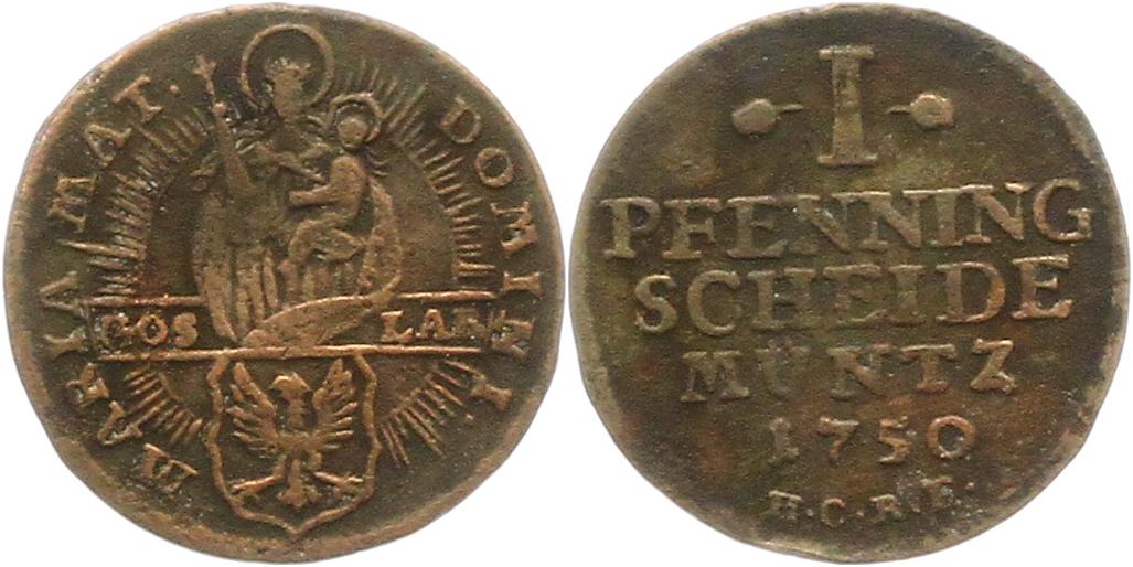  8925 Goslar 1 Pfennig 1750   