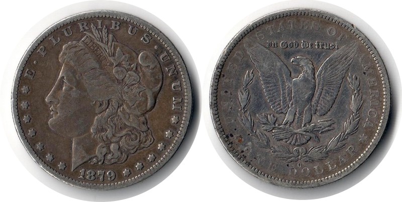 USA  1 Dollar (Morgan Dollar) 1879   FM-Frankfurt: Feingewicht: 24,06g Silber sehr schön   