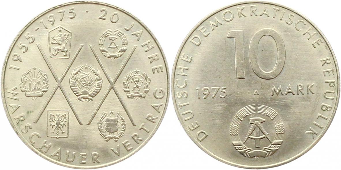  9018 DDR 10 Mark  1975 20  Jahre Warschauer Verträge   