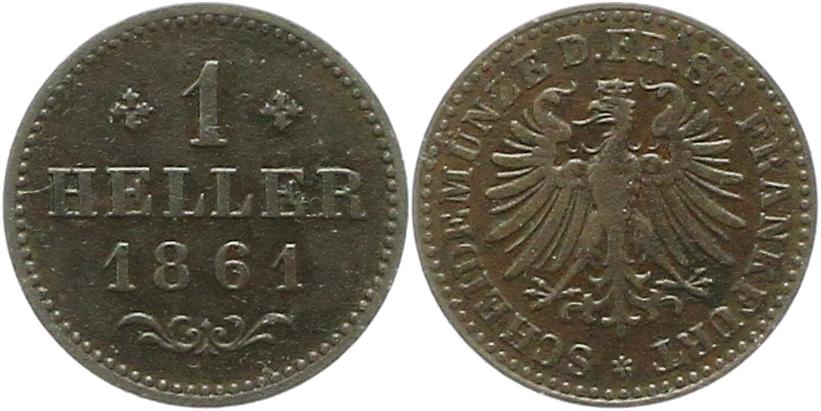  9041 Frankfurt 1 Heller 1861   