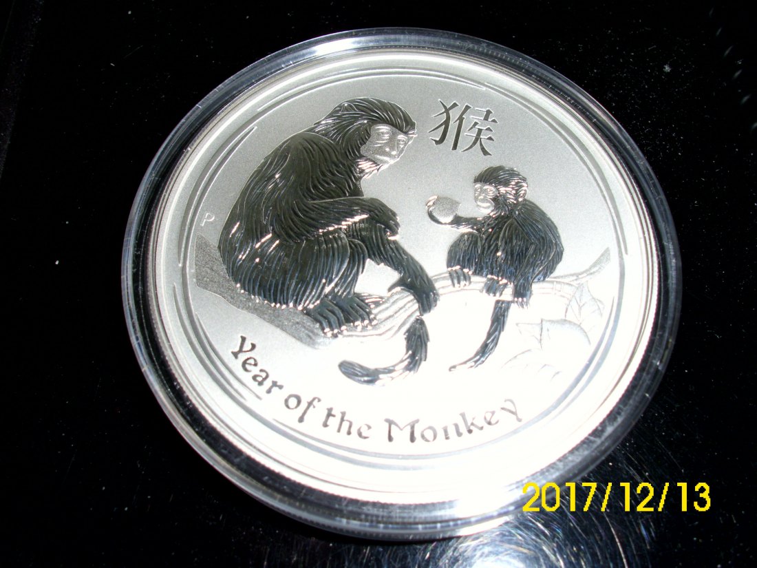 AUSTRALIEN 5 DOLLARS 2016 - 5 Oz. SILBER 999 - YEAR of the MONKEY