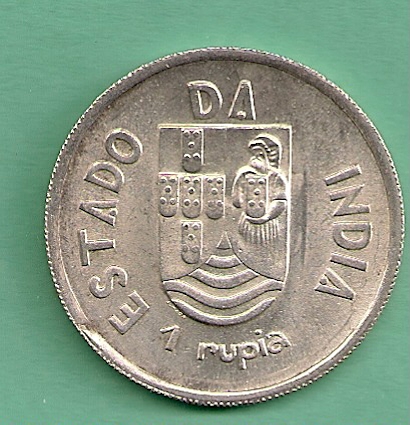  Indien Portugiesische Kolonie - 1 Rupia 1935 Silber   