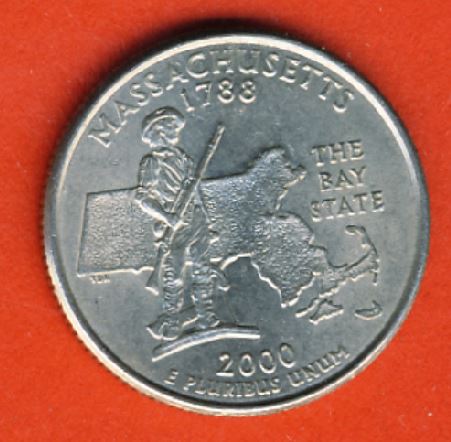  USA State Quarters 2000 P Massachusetts   