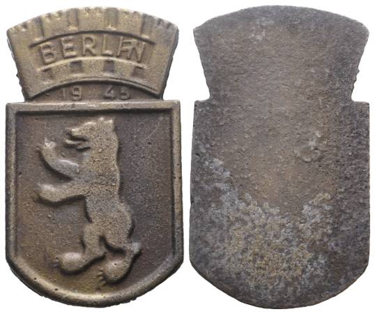  Bronzemedaille,Berlin, 1945; 64,67 g; 69,9 x 40,7 mm   
