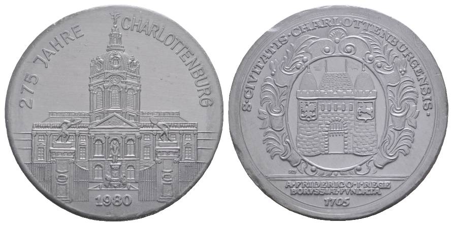  Medaille, unedel, Charlottenburg, 1980; 35,52 g; Ø 40,9 mm   