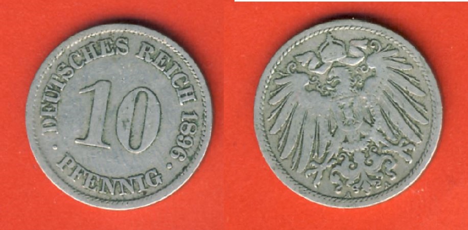  Kaiserreich 10 Pfennig 1896 A   