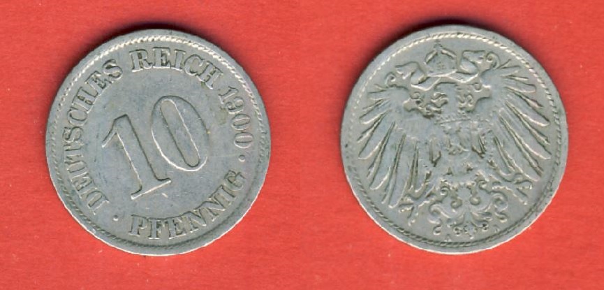  Kaiserreich 10 Pfennig 1900 A   