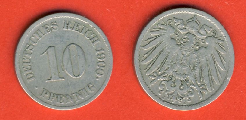  Kaiserreich 10 Pfennig 1900 J   