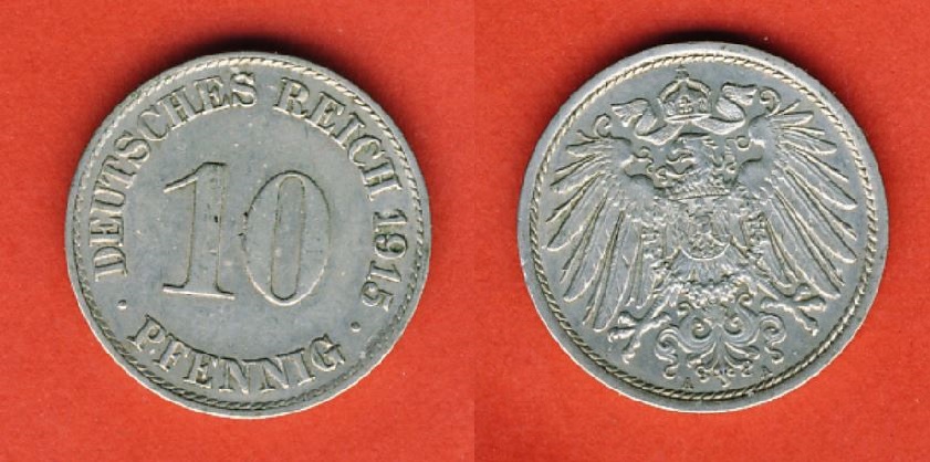  Kaiserreich 10 Pfennig 1915 A   