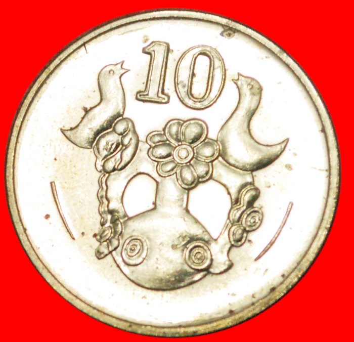 Ⰶ VASE WITH BIRDS ~ SHORT DATE★ CYPRUS 10 CENTS 2004! LOW START★NO RESERVE!