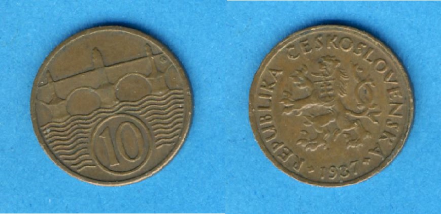  Tschechoslowakei 10  Haleru 1937   