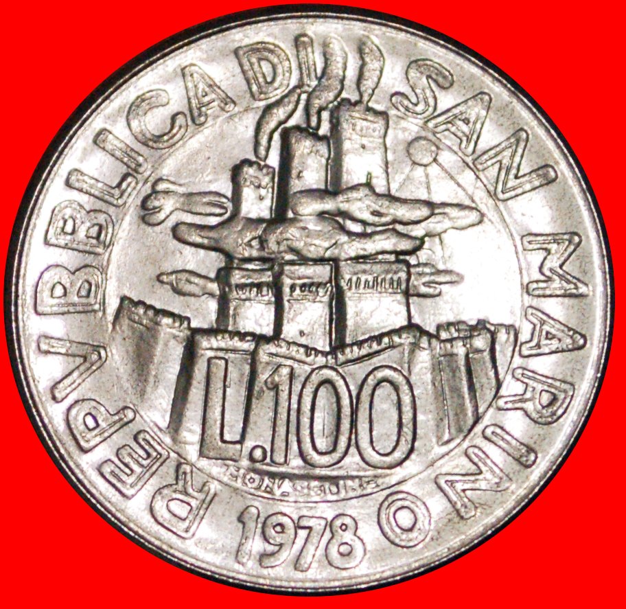  √ SONNE: SAN MARINO ★ 100 LIRE 1978 STEMPELGLANZ!   