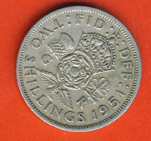  Großbritannien 2 Shilling 1951   