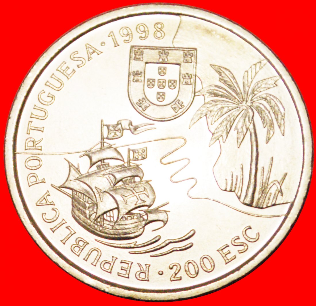  √ SCHIFF: PORTUGAL ★ 200 ESCUDOS 1497 1998 STEMPELGLANZ!   