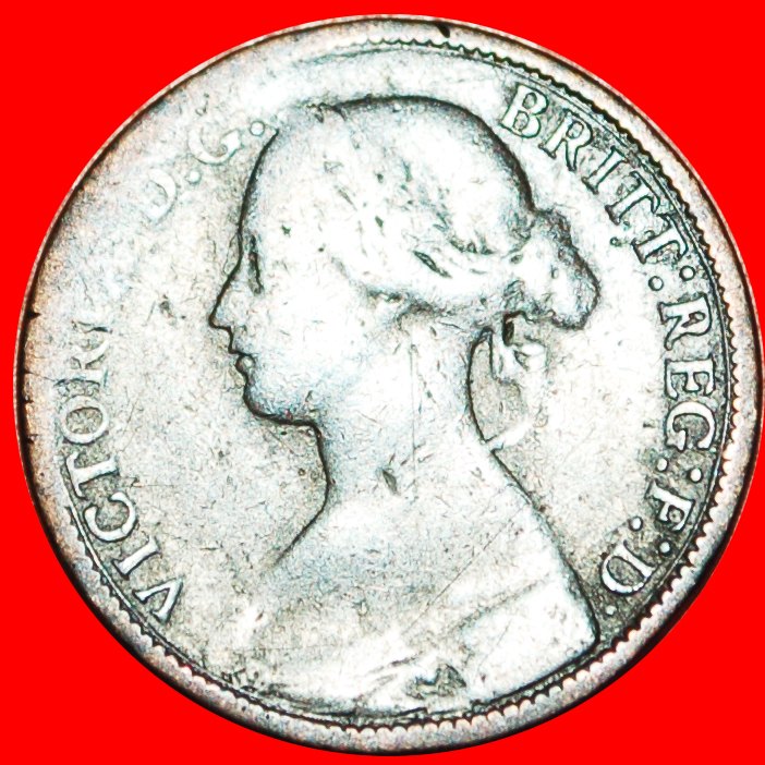  √ HERRN DER SEEN: VEREINIGTES KÖNIGREICH ★ FARTHING 1860 SCHIFF! Victoria 1837-1901 UNVERÖFFENTLICHT   