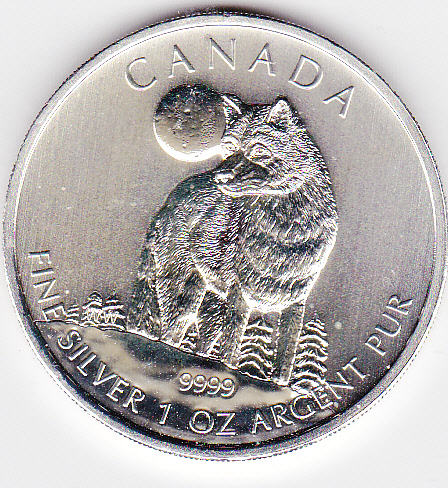 1 - kirofa -Kanada 5$ - 2011 - Wildlife of Canada - WOLF - 1 oz SILBER 99.99% - NEW . BU. IN FOLIE.