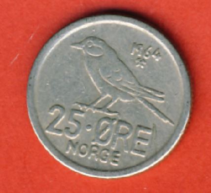  Norwegen 25 Öre 1964   