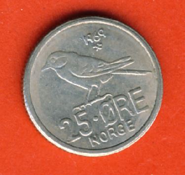  Norwegen 25 Öre 1969   