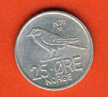  Norwegen 25 Öre 1970   