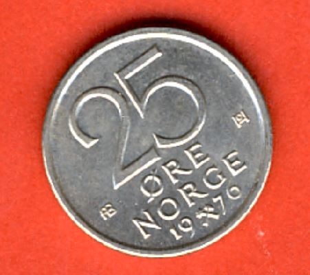  Norwegen 25 Öre 1976   