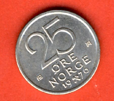  Norwegen 25 Öre 1976   