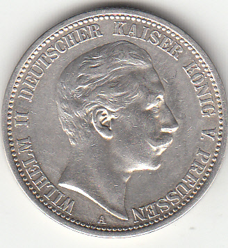 (108) Preußen 1888-1918, Silbermünze, 2 Mark 1907 A